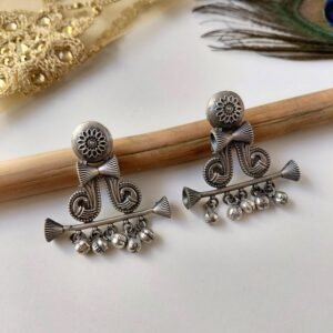 Unique Sehnai Statement earrings with floral top and ghungroo drops for wedding season