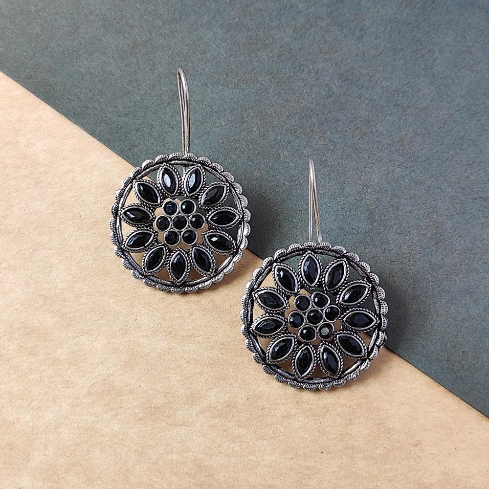 Light Weight oxidised bugadi earrings for traditional outfits