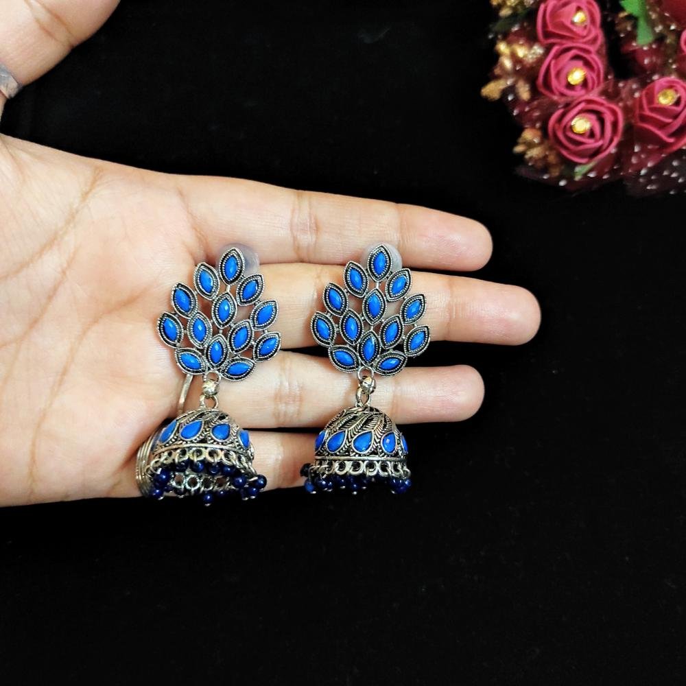 Oxidised Jhumka Earrings