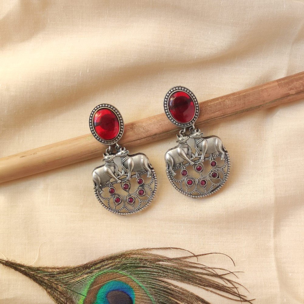 Silver Replica Chandbali Earrings