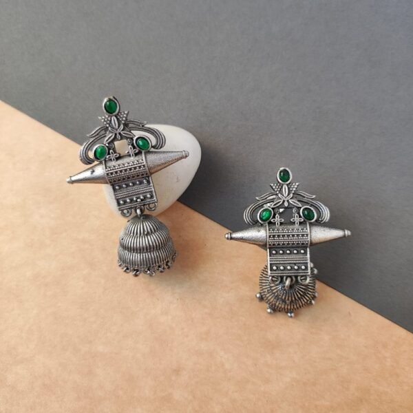 Silver look alike jhumka earrings