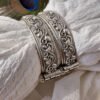 Floral Design Silver look alike oxidized bangles/kada for women