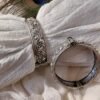 Floral Design Silver look alike oxidized bangles/kada for women