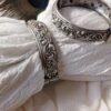 Floral Design Silver look alike oxidized bangles/kada for women