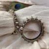 Antique hand painted silver look alike oxidised bangles/kada for women