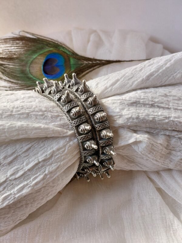 Trending silver look oxidized bangles/kada for women