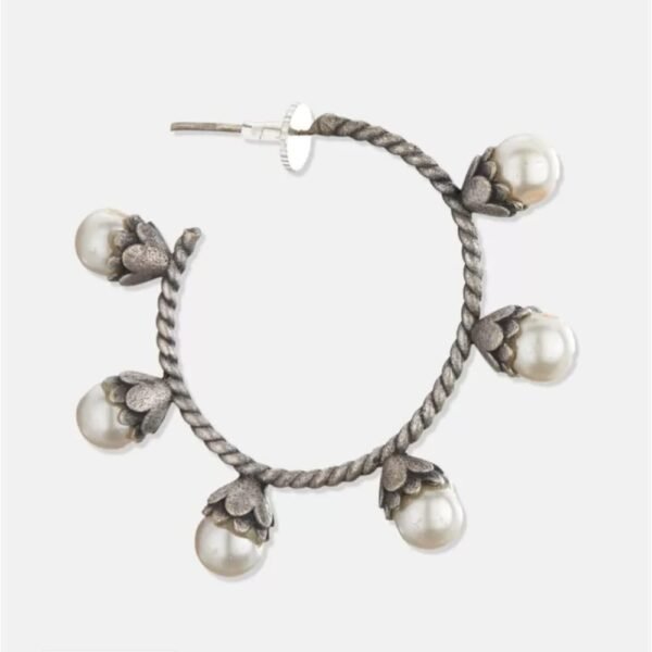 Trendy Pearl Hoop Earrings for women