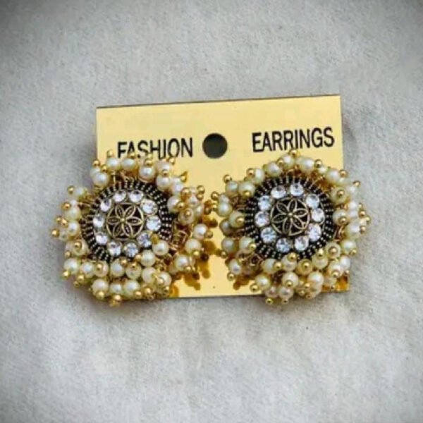 elegant pearl stud earrings for traditional look for women under 100