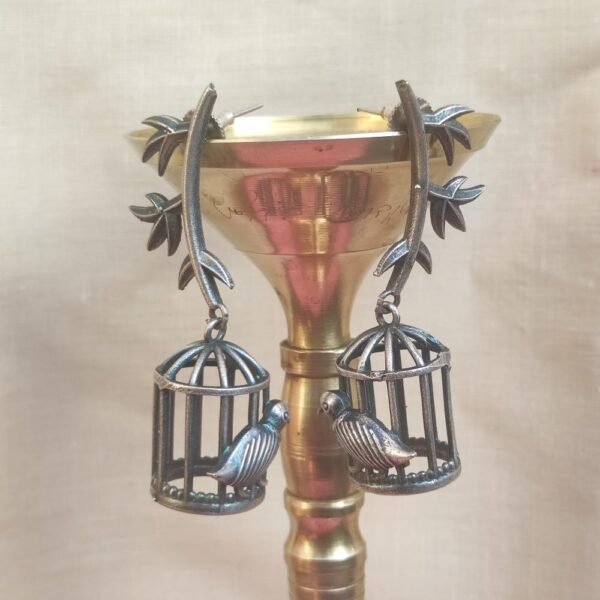 Bird Cage Jhumka Earrings