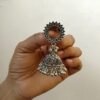 Trendy Silver Oxidised Mirror Jhumka Earrings For Women