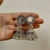 Trendy Silver Oxidised Mirror Jhumka Earrings For Women