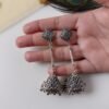 2025/09/1000616365-scaled.jpg Handmade Silver oxidised long jhumka earrings for women