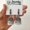 2025/09/1000616406-scaled.jpg Silver oxidised peacock stud jhumka earrings for women