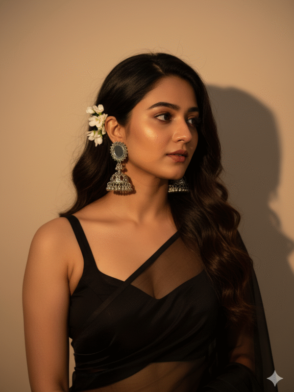 Trendy Silver Oxidised Mirror Jhumka Earrings For Women