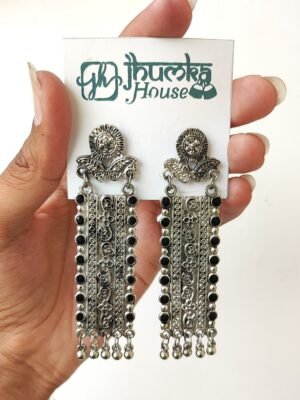 oxidised dangle earrings