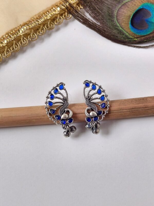 Peacock Ghunghru Stud Earrings