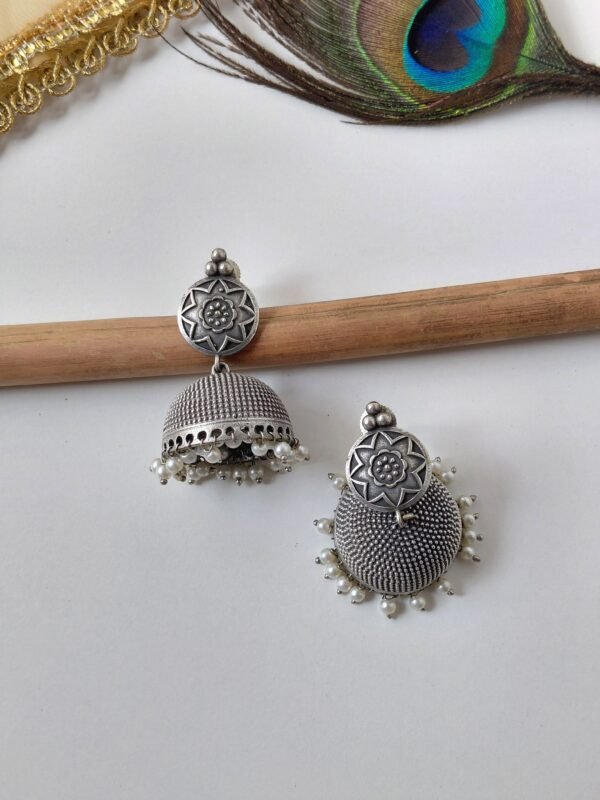 Statement Oxidised Jhumka Earrings