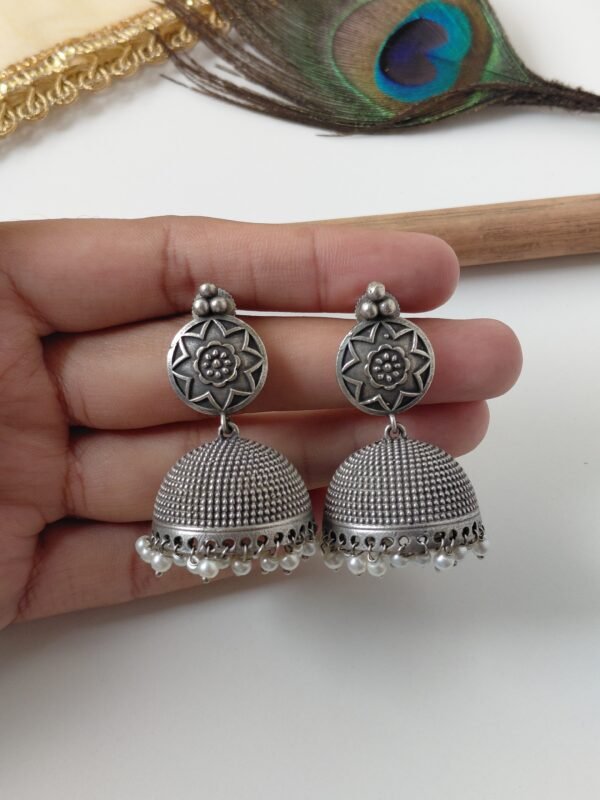 Statement Oxidised Jhumka Earrings