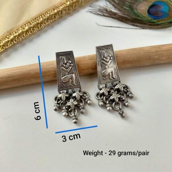 Antique Silver Handmade Stud Ghunghroo Earrings