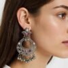 Silver Look Chandbali Earrings