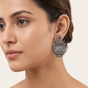 kalash stud earrings 3 Trending silver look alike kalash stud earrings