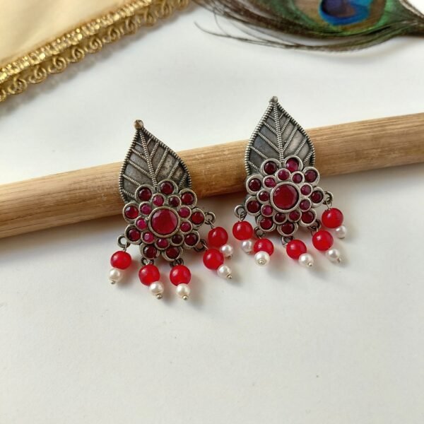 Leaf Floral Oversized Stud Earrings