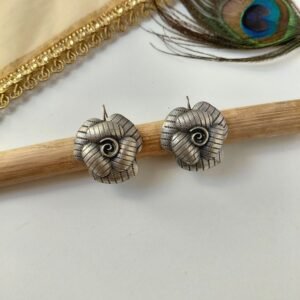 Oxidised Rose Bugadi Earrings