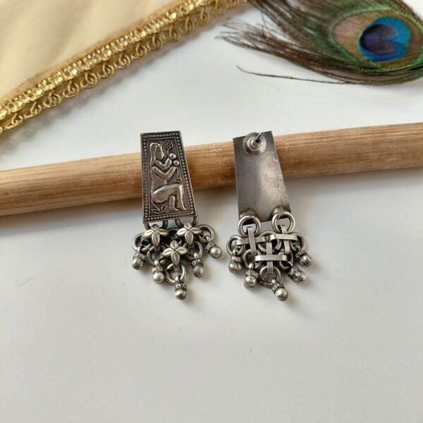 Antique Silver Handmade Stud Ghunghroo Earrings