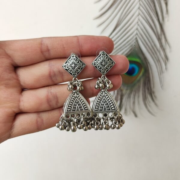 Oxidised Jhumka Earrings