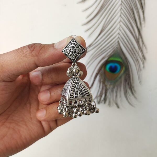 Oxidised Jhumka Earrings