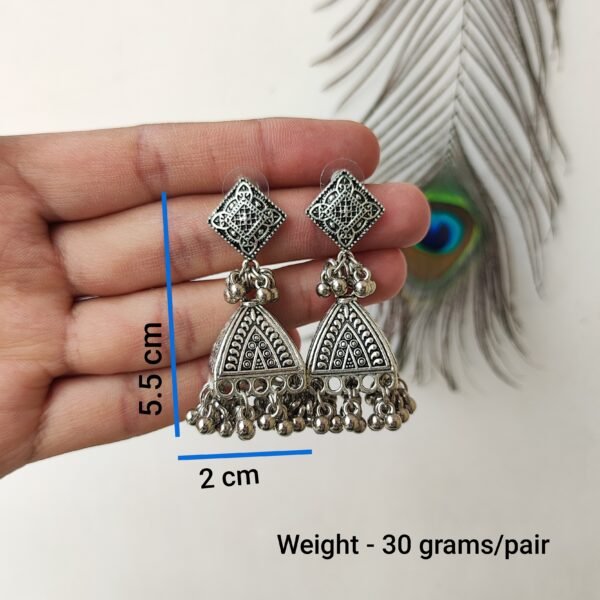 Oxidised Jhumka Earrings