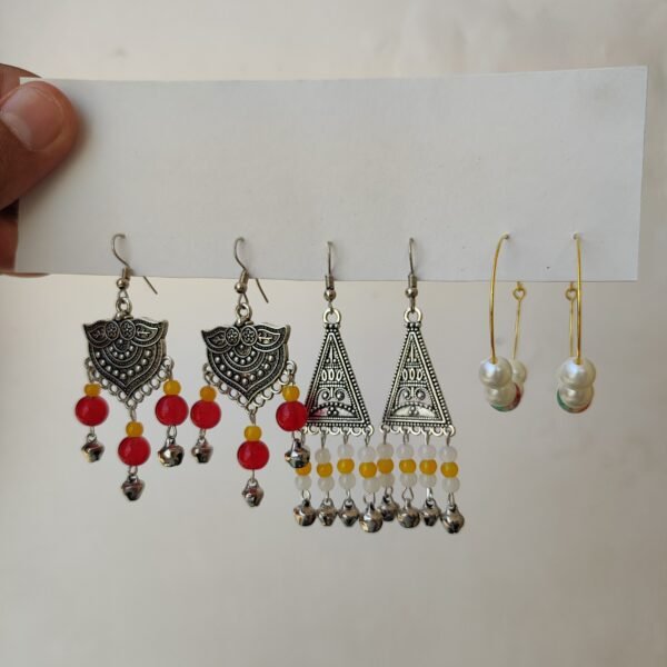 Combo of 3 daily wear oxidised earrings