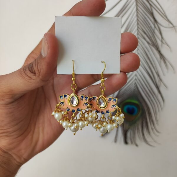 Lotus Kundan Dangler Earring