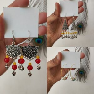 Combo of 3 daily wear oxidised earrings