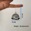 silver oxidised hanging jhumka earrings (black)