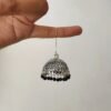 silver oxidised hanging jhumka earrings (black)