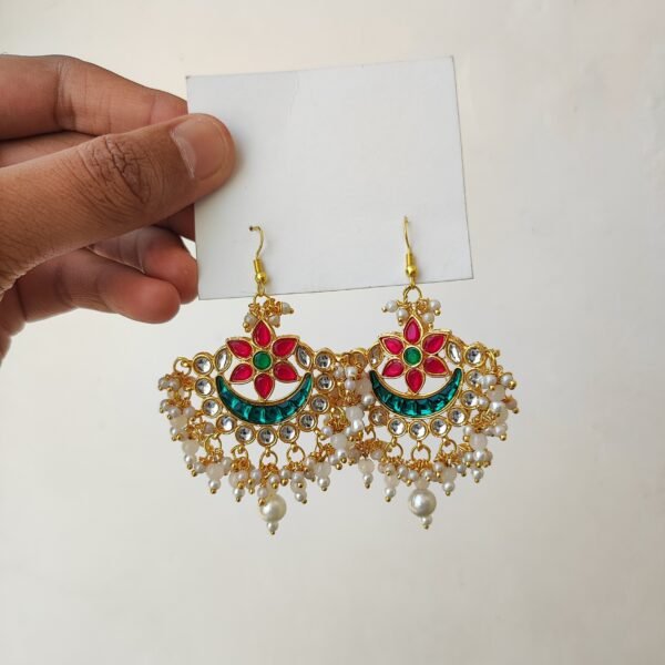 Kundan Dangler Chandbali Earrings