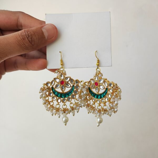 Kundan Dangler Chandbali Earrings