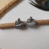 Oxidised Minimal Fish Stud Earring