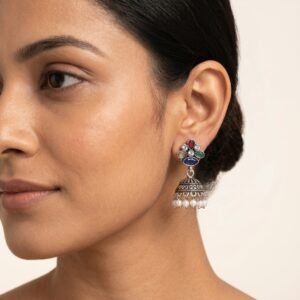 Small Oxidised Daily Wear Jhumka