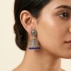 Silver Oxidised Jhumka Earrings For Women